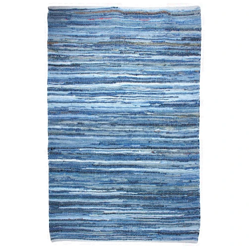 Asraie Hand Woven Denim Cotton Rag Rug | Denim Braided Reversible Rug | Recycled Denim Cotton Area Rug for Living Room Kitchen Entryway (3' x 5')