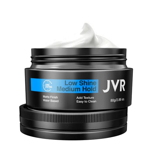 JVR Hair Clay for Men and Women, Medium Hold Matte Finish Hair Clay, Texturizing Clay Hair Product Men with Natural and Organic Ingredients, Easy To Wash Out, For All Hairstyles Cream (2.86 oz)