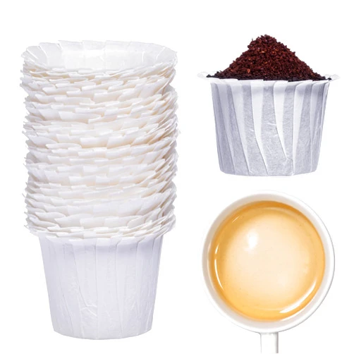 PUREHQ 100 Disposable Coffee Filters - Keurig Paper Filters for K Cup - Fits Keurig Brewers, K Supreme, K Slim and Ninja Reusable K-Cup Coffee Pods - Single Serve Filter, Sediment-Free, White