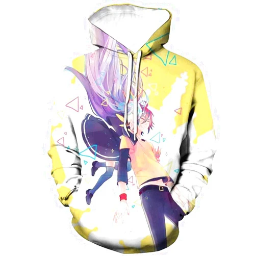 GO2COSY Anime No Game No Life Hoodie Double-Sided Printed Sweater Jacket Sweatshirt Costume Pullover X-Large 8