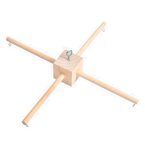 Yimisya Wooden Mobile Frame Kit Natural Wood Bed Bell Wind Chimes Baby Crib Hanger Frame Baby Bedroom Ceiling Mobiles Toy Decoration Newborn Gift (Style C)