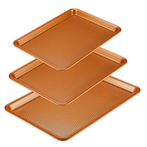 Ayesha Curry Nonstick Bakeware Set/Baking Pans - 3 Piece, Brown