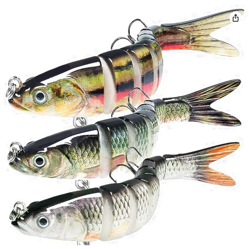 Chasing Fin Fishing Lures for Bass Trout Multi Jointed Swimbaits Slow Sinking Bionic Swimming Lures Bass Freshwater Saltwater Bass Lifelike Fishing Lures Kit
