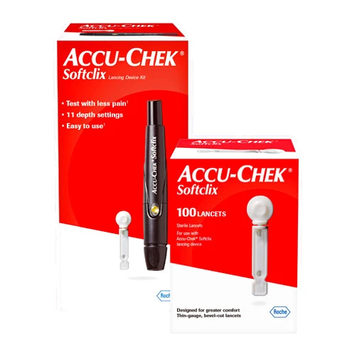 Accu-Chek Softclix Diabetes Lancing Device and 110 Softclix Lancets for Diabetic Blood Glucose Testing (Packaging May Vary)