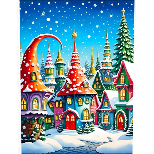 LWZAYS Chirstmas Paint by Numbers Kits for Adults, House Paint by Numbers Kits on Canvas, Winter Snow Xmas Landscape DIY Oil Painting Drawing Paintworks Gifts for Holiday Home Decor, 16x20in