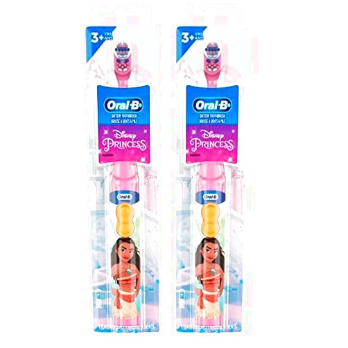 Oral-B Kid's Battery Toothbrush Featuring Disney's Princess Characters, Soft Bristles, for Kids 3+ (Pack of 2)