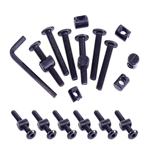 Swpeet 25Pcs Black M6 × 40mm Crib Hardware Screws, Hex Socket Head Cap Crib Baby Bed Bolt and Barrel Nuts with 1 x Allen Wrench Perfect for Furniture, Cots, Crib Screws (M6x40mm)