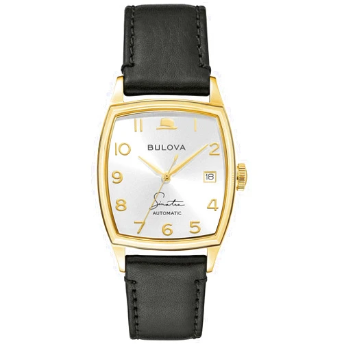 Bulova Men's Frank Sinatra 'Young at Heart' Black Leather Strap Watch | 33.5mm | 97B197