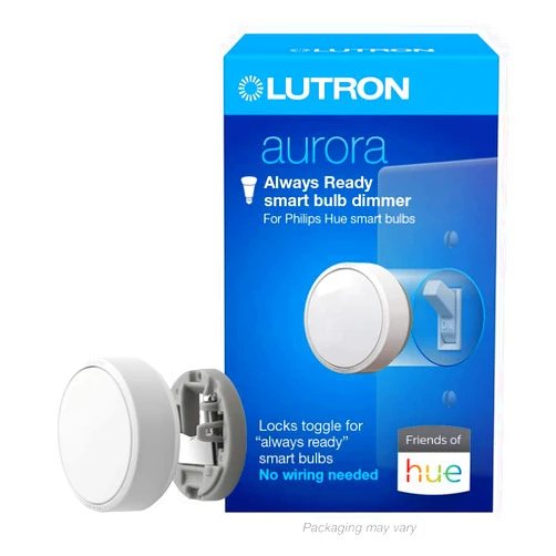 Lutron Aurora Smart Bulb Dimmer Switch | for Philips Hue Smart Bulbs | Z3-1BRL-WH-L0 | White