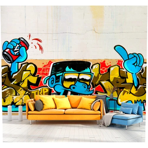 SIGNFORD Wall Mural Colorful Graffiti Removable Wallpaper Wall Sticker for Bedroom Living Room - 66x96 inches