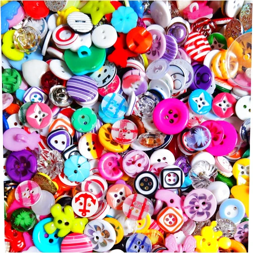 Chenkou Craft Random 100pcs Small Plastic Buttons DIY Sewing Craft Accessory (Mix)