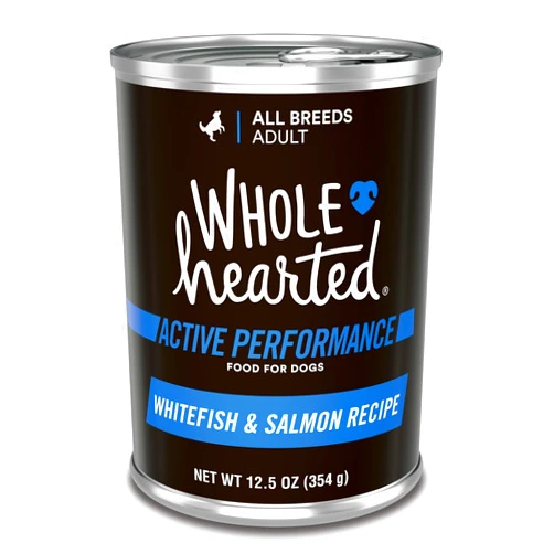 WholeHearted Active Performance White Fish & Salmon Recipe Wet Dog Food with Whole Grains, 12.5 oz., Case of 12