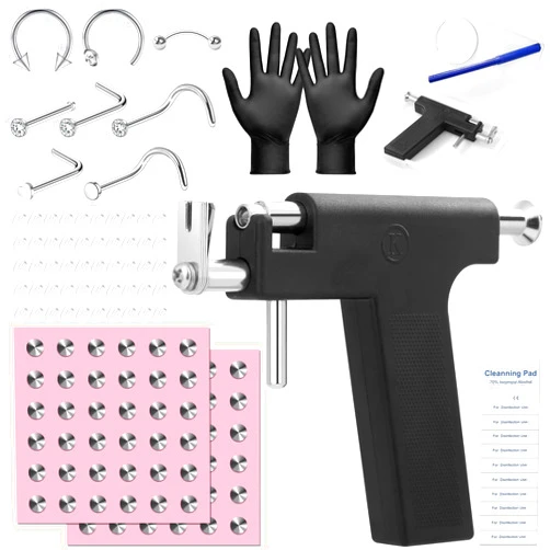 Dexpinzo Professional Ear Piercing Gun Kit Reusable Ear Nose Stud Piercing Gun with Piercing Tool Set Piercer Kit for All Piercing Salon At Home Use