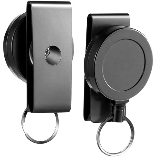 KXFNUO 2 Pack Badge Holder Retractable，Heavy Duty Retractable Name Reel Badge Holder，for Id Belt Clip Badge Holder Strong Abs with Keychain 23.6 in Wire Rope
