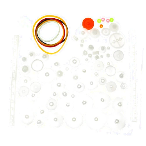 MEETOOT Transmission Plastic Motor Gear Package Including Shaft, Tire, Gear, Bushing for Toy Gear Pulley DIY Model Technology, DIY RC Toy Car, Robot