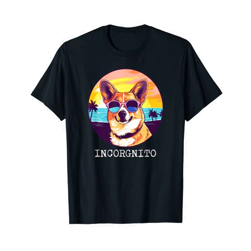 PABLO'S PAW PRINTS Incorgnito funny Welsh corgi T-Shirt