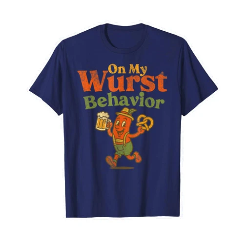 OKTOBERFEST ON MY WURST BEHAVIOR TEES ON My Wurst Behavior Funny Vintage German Oktoberfest Tee T-Shirt