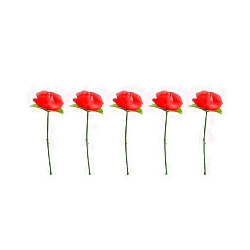ZhangyiHot 5Pcs Red Folding Rose/Rose Appearing Magic Tricks Flower Appearing Close Up Stage Street Magic Accessories(ZS624)