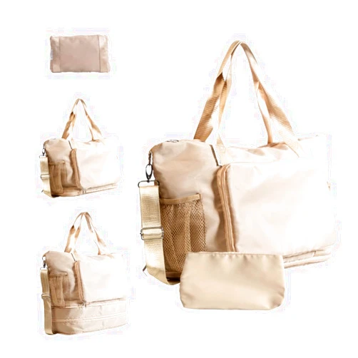 Travellow Foldable & Expandable Carry-On Bag with Shoe Compartment, Water Bottle Pocket, Luggage Sleeve, Cosmetic Case