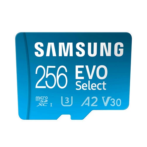 Samsung EVO Select 256GB microSDXC UHS-I U3 130MB/s Full HD and 4K UHD Memory Card inc. SD-Adapter (MB-ME256KA/EU), Blue