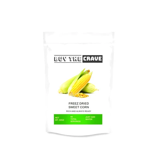 BUY THE CRAVE Freeze Dried Sweet Corn Vegetables, Long Lasting Corn, Emergency Food Supply, Everyday Meals, 60 Servings (32 Oz, Sweet Corn)