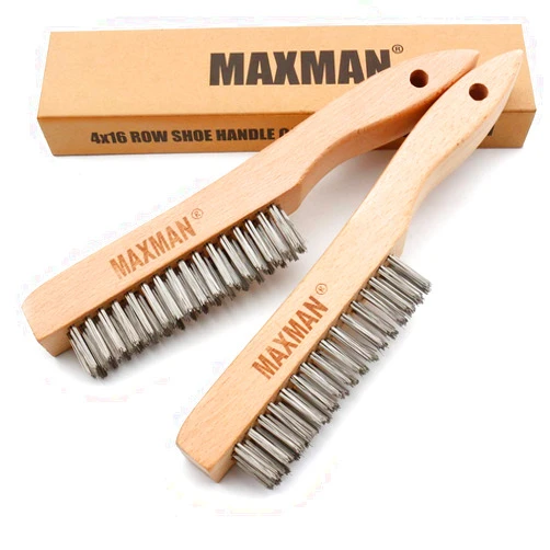 MAXMAN Wire Brush, Heavy Duty Stainless Steel Wire Brushes for Cleaning Rust, Grill Brush, Steel Brush for Paint Removal, Welding, Stiff Bristle Metal Brush with 10