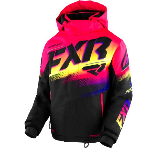 FXR Youth Boost Snow/Winter Jacket 2025 (Black/Neon Fusion - 16)