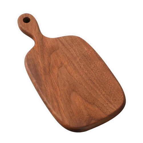 Muso Wood Small Cutting Board with Handle, Walnut Wooden Chopping Boards for Bread, Vegetables & Fruits, Dinner Cheese Board with Hole(15.2x7.3 Inches)