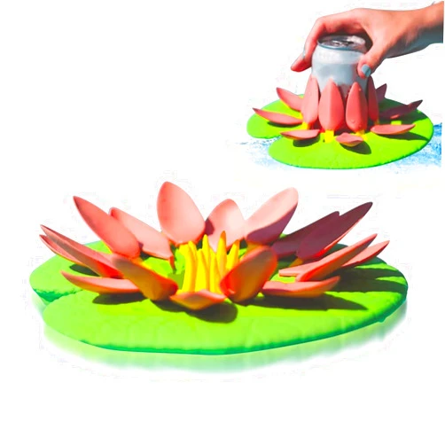 WSXKA 1Pcs Lily Pad Cupholder,Bath Lilies,Pool Can Holder with Self Adjusting Petals,Let Drinks Float on Water,Swimming Pool Party Spa Tub Cup Holder