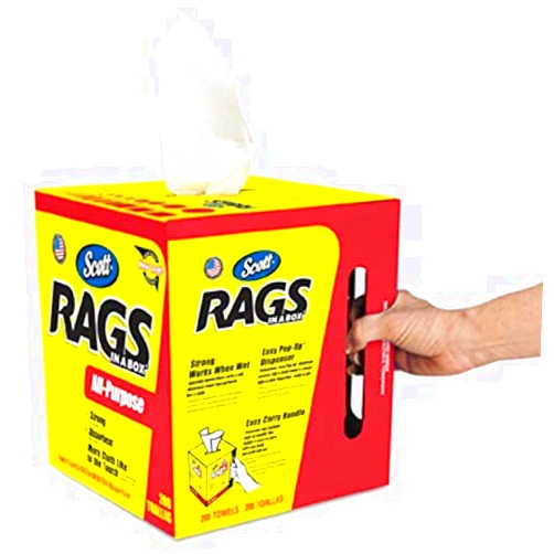 KIMBERLY CLARK SCOTT nmgb Scott 75260 Rags in a Box, White 6 Boxes (200 Towels per Box)
