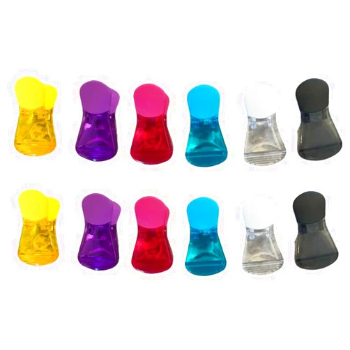 GBYMIUY 12-Piece Bag Clip with Magnet, Assorted Colors Chip Clip, Sealing Food Snack Bag Clips, Plastic Wide Clips for Food and Kitchen Storage, Fridge Clips