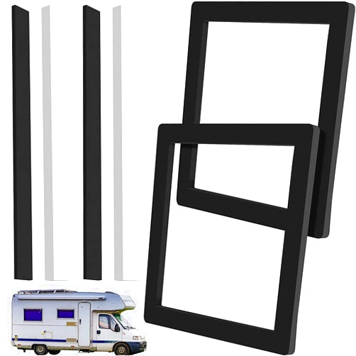 BBTO 14 Inch RV Camper Roof Conditioner Gasket Kit Air Conditioner Repair Replacement Self Adhesive Picture Frame Gasket and Waterproof Compression Self Adhesive Leveling Pads (2 Set)