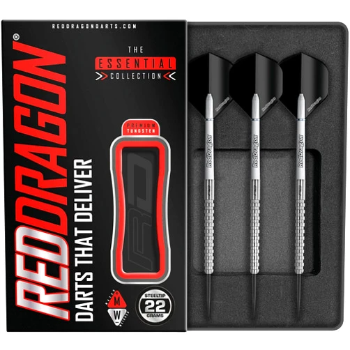 Red Dragon Javelin: 20g, 22g, 24g Tungsten Darts Set with Flights and Stems 22.0 Grams