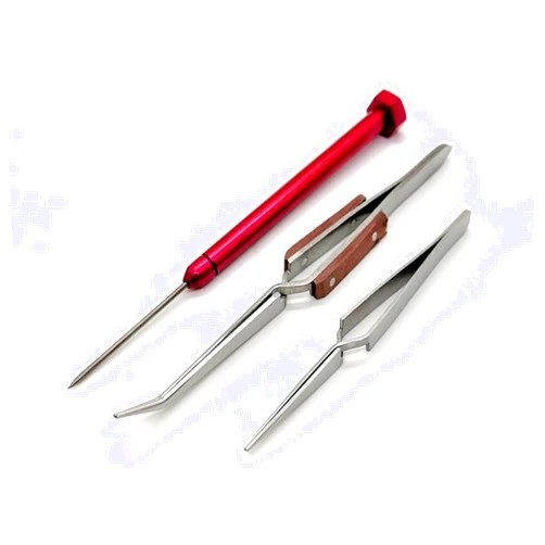 JTS 3 Soldering Tools Tweezers & Titanium Solder Pick Set for Jewelry Making Repairs
