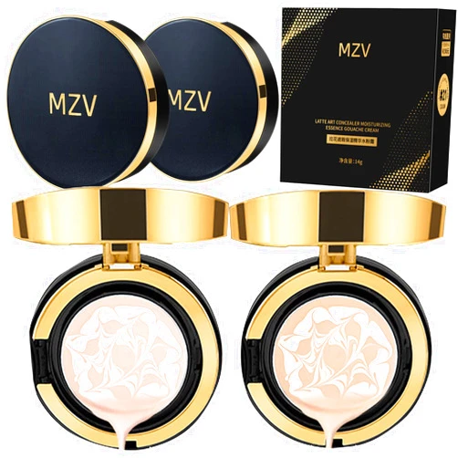 SilkHause Mzv Air Cushion Bb Cream Waterproof Foundation, Water Bead Tricolor Latte Concealer Cushion, Lady Air Cushion Bb Cream Lasting Waterproof, Matte Oil Control Concealer Sweatproof (13#, 21#)