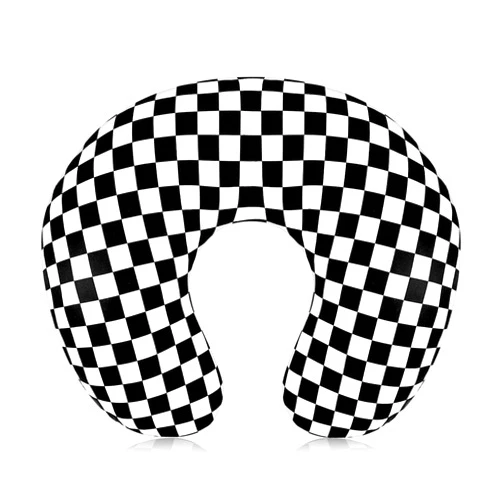 DILIMI Nursing Pillow Cover, Stretchy Removable Case for Breastfeeding Pillows, Ultra Soft Comfortable Slipcover for Baby Girl and Boy, Black Checkerboard