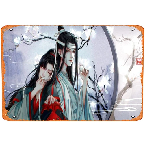 CULtp Wei Wuxian, Lan Wangji, Lan Zhan, Wei Ying Retro Metal Sign for Garden Club Outdoor Indoor Home Wall Decorative 8x12 inch