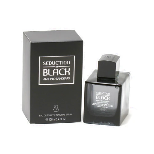 Antonio Banderas Seduction in Black for Men Eau de Toilette Spray, 3.4 Oz