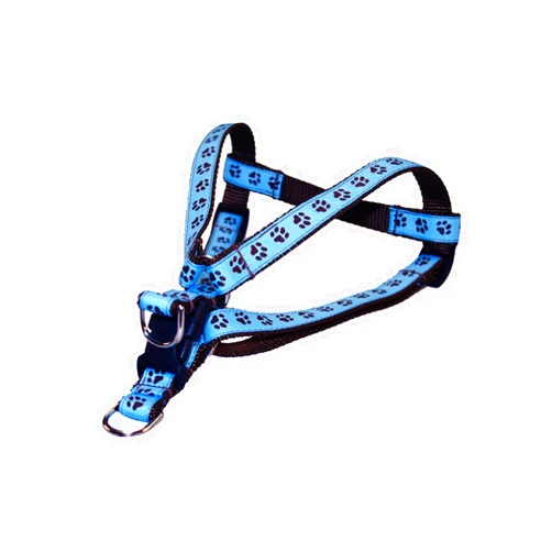 Sassy Dog Wear Small Blue/Brown Puppy Paws Dog Harness: 5/8
