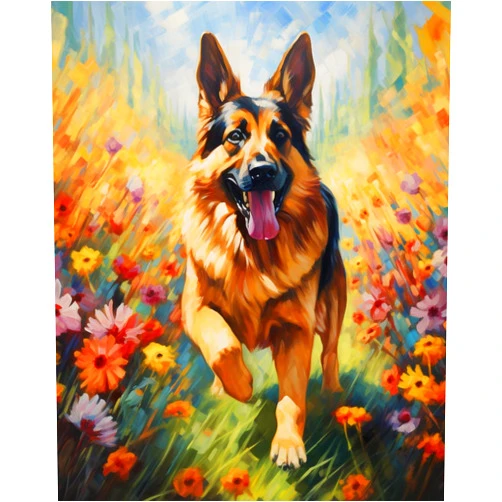 KY-link Cross Stitch Embroidery Kit, Angel-Like German Shepherd Dog, Cross Kits for Adults, Easy Counted Cross Kits for Beginners,16x20inch