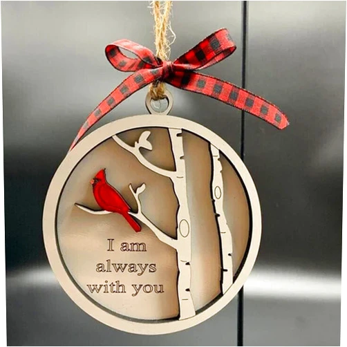 BMBKLCV Wooden Red Cardinal Pendant Christmas Ornaments Heavenly Christmas Ornaments Memorial Christmas Tree Ornaments Our Love Will Never Die Memorial Beloved (A)