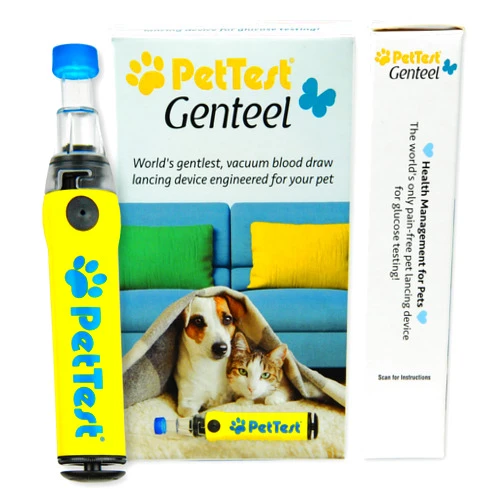 Advocate Pettest PetTest Genteel Pain-Free Lancing Device, Easy-to-Use Pet Blood Sugar Monitoring for Dogs & Cats, Includes Contact Tips, Sterile 21G Lancets & Instructions for Taking Samples
