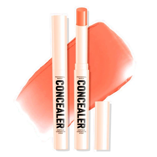 FREEORR Orange Color Correcting Concealer Stick,Under Eye Corrector for Dark Circles & Conceals Blemishes Orange Color Corrector Pen,Smooth Buildable,2.5g/0.08oz,01