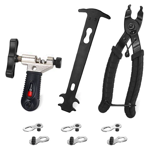 WOTOW Bike Chain Repair Tool Kit Set, Cycling Bicycle Chain Breaker Splitter Cutter & Wear Indicator Checker & Master Link Pliers Remover & Reusable Missing Connector for 6/7/8/9/10 Speed Chain