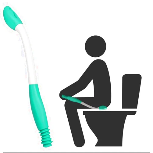 YMMMY ROSE Toilet Tissue Aids Silicone 16'' Long Reach Wipe Buddy Self Assist Wipe Toilet Aid Tools Butt Wiper Helper Wand Bottom Buddy Wiping Aid for Senoir Pregnant