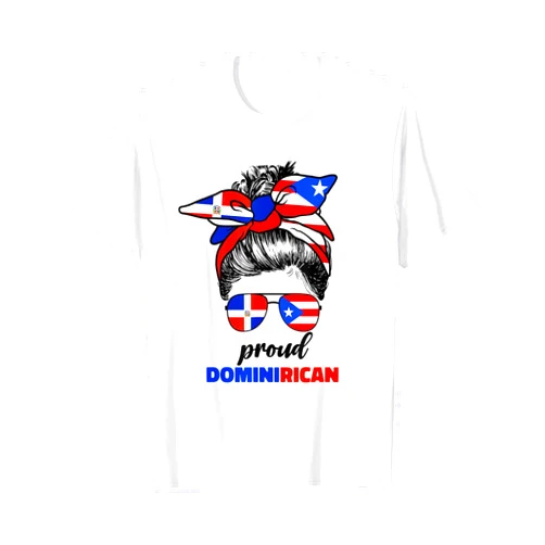Cute Dominican And Puerto Rican Designs Co. DominiRican Girl Women Dominican And Puerto Rican Rico Flag T-Shirt