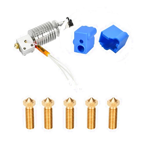 HOCENWAY High Speed V5 J Head Volcano Hotend 24V 40W, 2pcs 300℃ Silicone Socks + 5pcs 0.4mm Nozzle Compatible with ANYCUBIC Vyper, Kobra Max, Kobra Plus 3D Printer Accessories