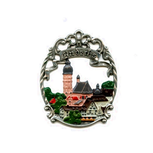 Coppenrath Pewter Christmas Ornament - Town Picture - Andechs -