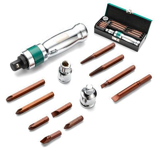 WEIKEISA1/2'' Hand Impact Driver ，13pcs Screw Extractor Set, Hammer Impact Screwdriver, For Removing Damaged, Frozen, Rusted Screws and Fasteners, with Storage Case