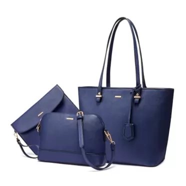 LOVEVOOK Handbags for Women Fashion Tote Bags Shoulder Bag Top Handle Satchel Purse Set 3pcs 3pcs set Navy Blue